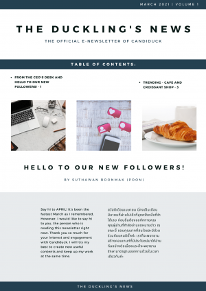 Hi there! We come back with our first-time E-Newsletter.